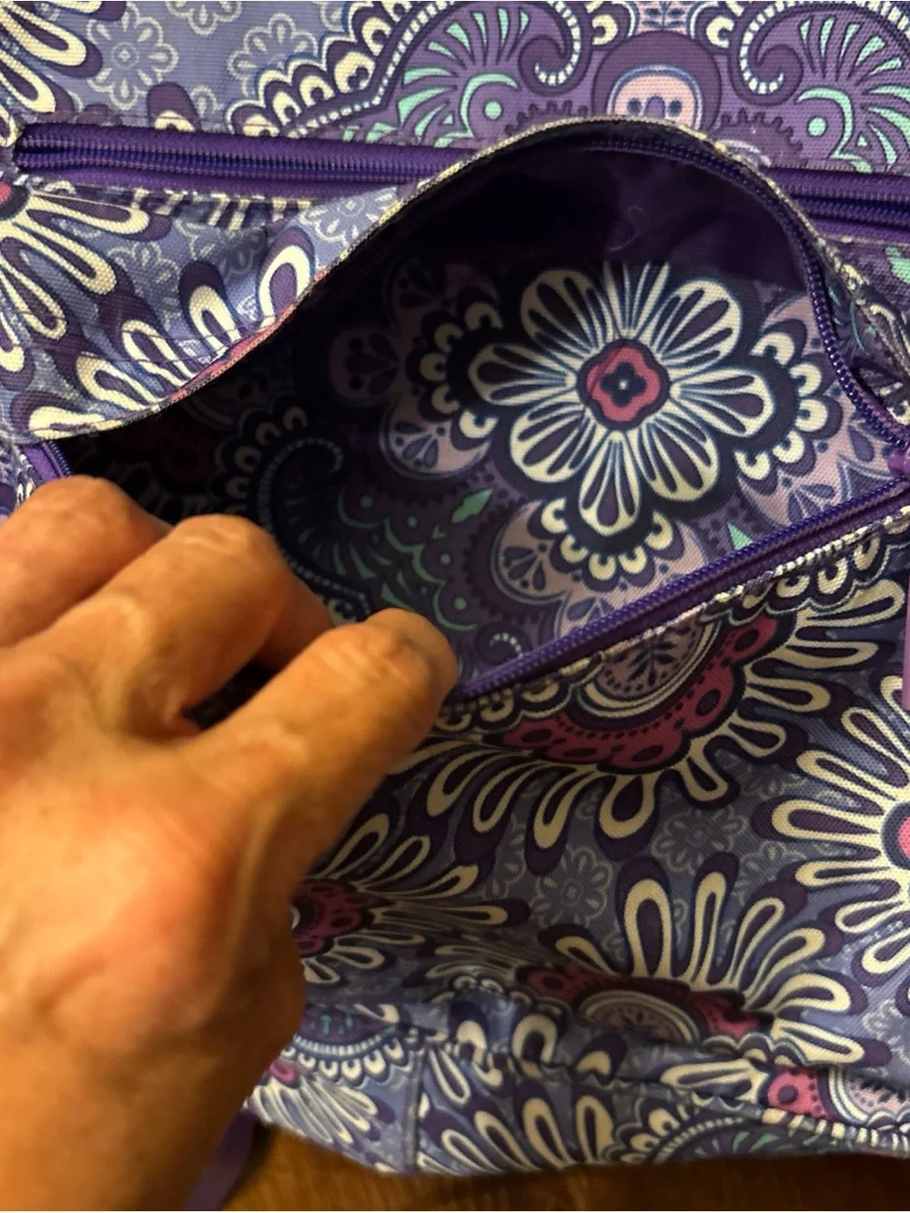 Vera Bradley Backpack Large Lilac Medallion